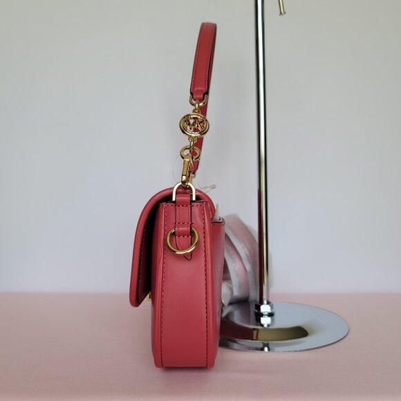 MICHAEL KORS Bradshaw Woven Smooth Leather Convertible Bag-Lt Berry Sorbet ⭐ - Picture 11 of 16